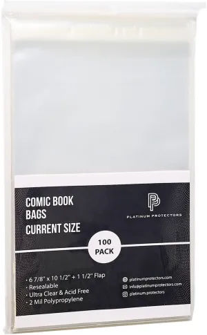 1000 Comic Book Bags for Current/Modern Case of Resealable Premium Sleeves Full Case