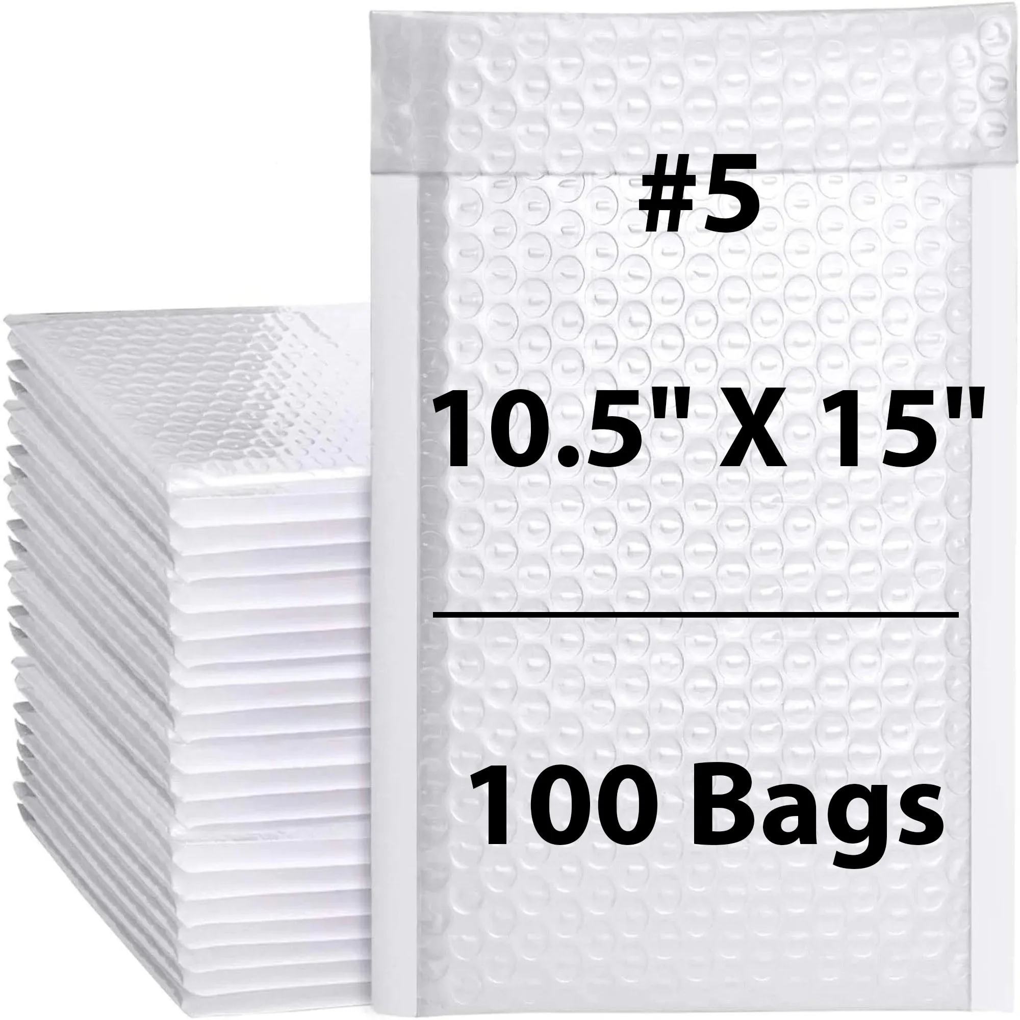 10.5X15 inches Poly Bubble Mailers #5 Self Sealing Padded Envelopes