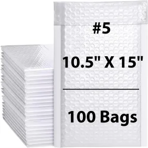 10.5X15 inches Poly Bubble Mailers #5 Self Sealing Padded Envelopes