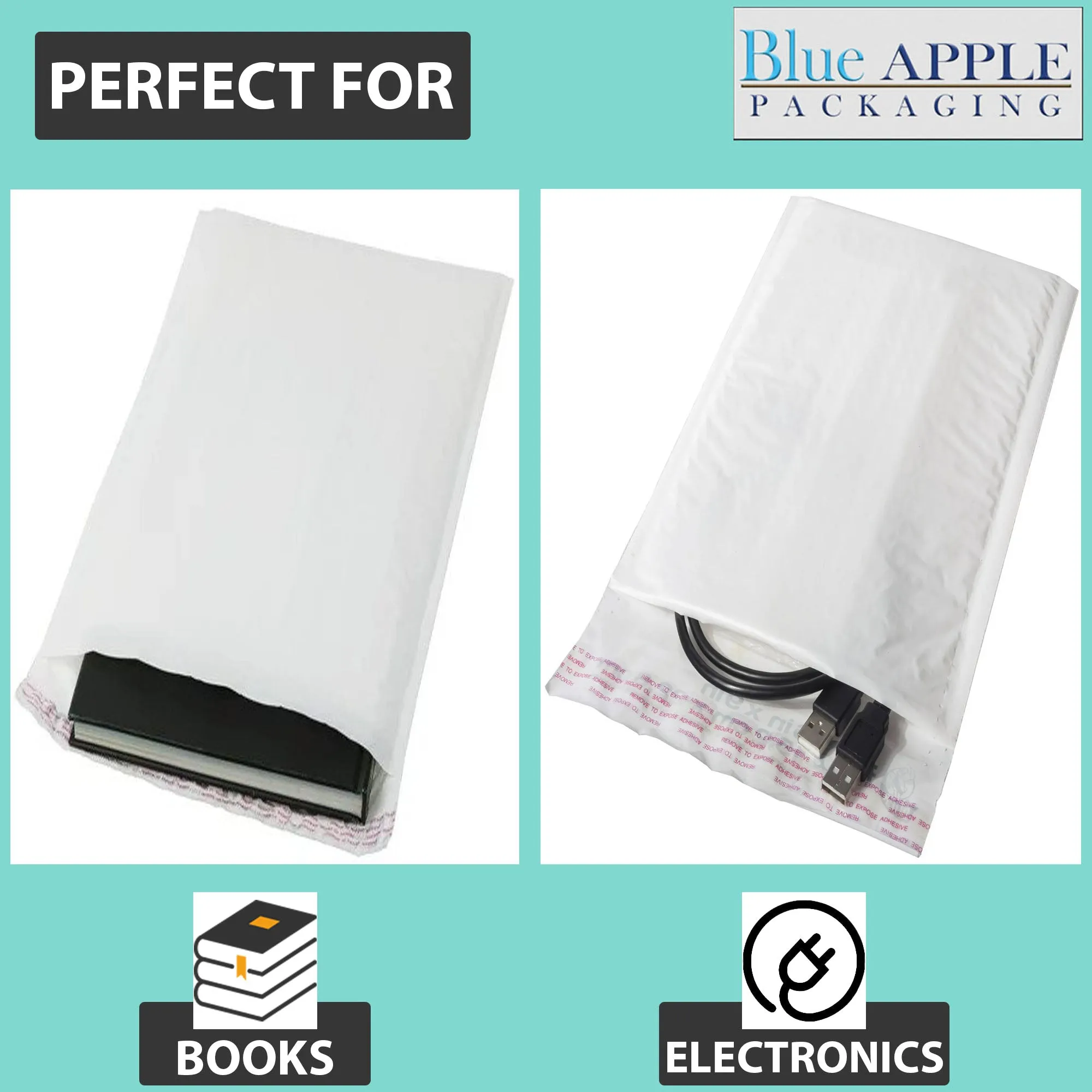 10.5X15 inches Poly Bubble Mailers #5 Self Sealing Padded Envelopes