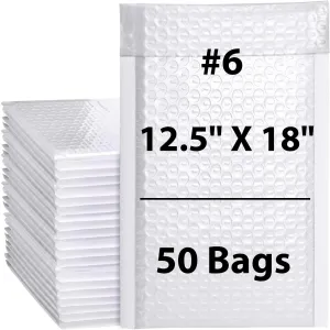 12.5X18 inches Poly Bubble Mailers #6 Self Sealing Padded Envelopes