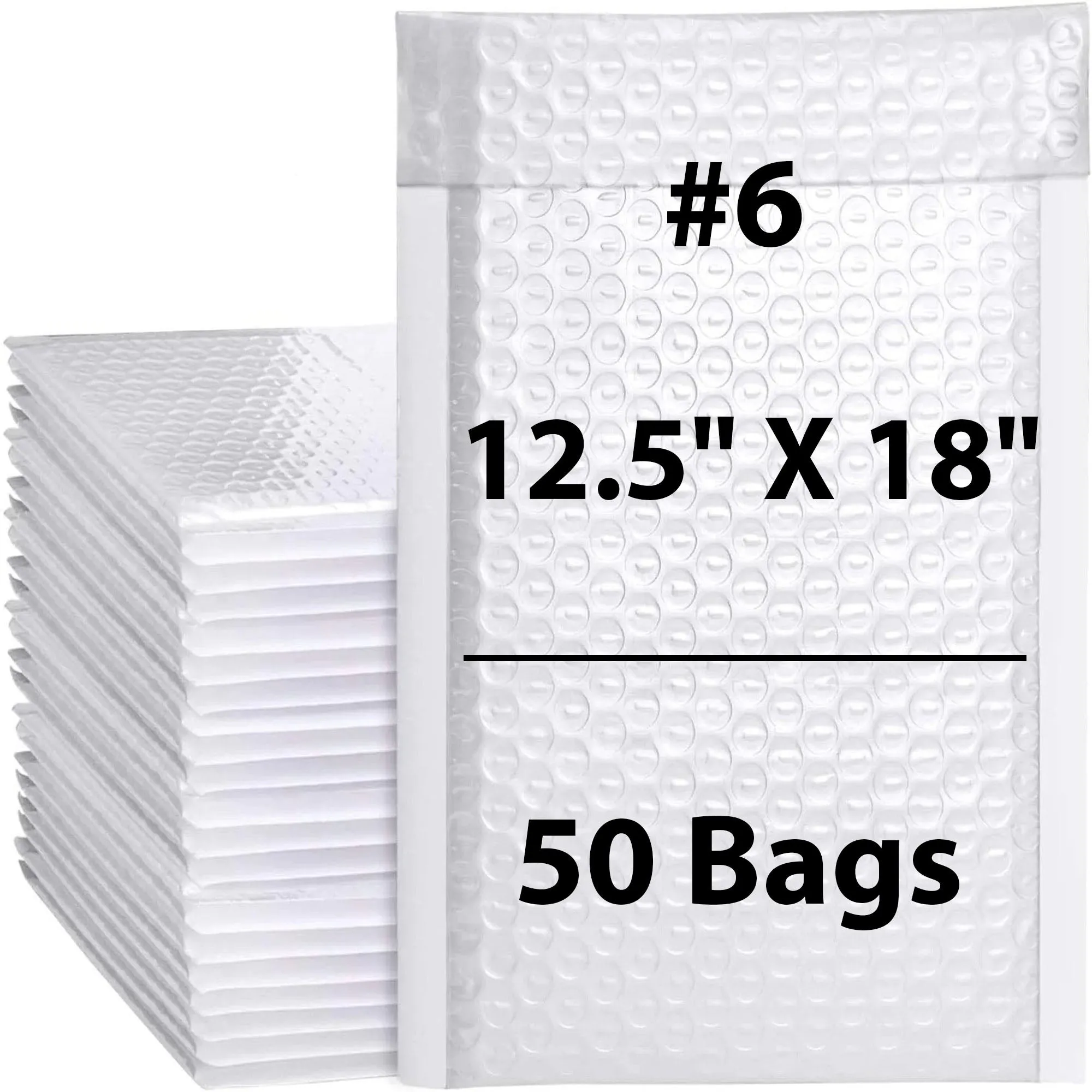 12.5X18 inches Poly Bubble Mailers #6 Self Sealing Padded Envelopes