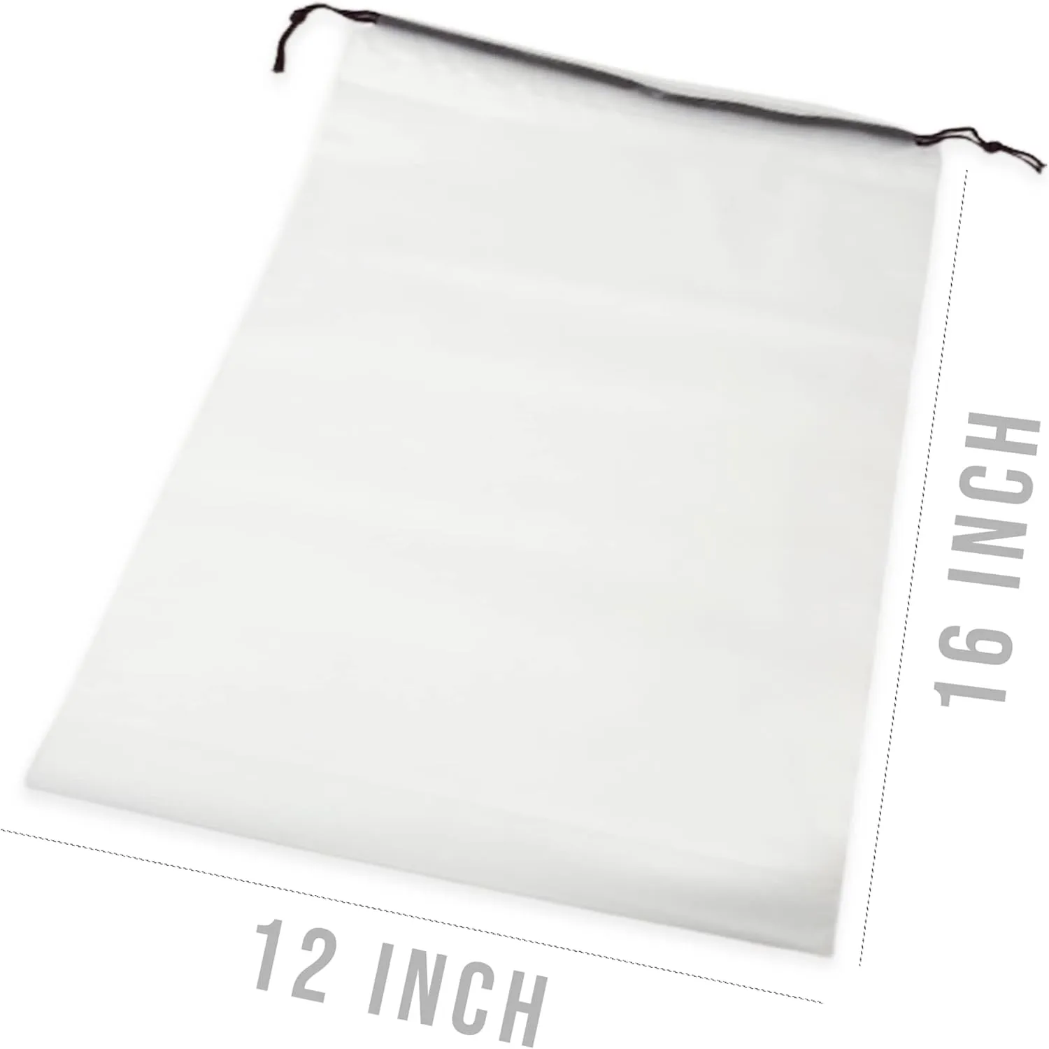 12PCS Translucent Travel Shoe Bags with Drawstring - Clear Dust-proof Storage Organizer Pouch Multi-functional Bag (Small - 16" x 12")