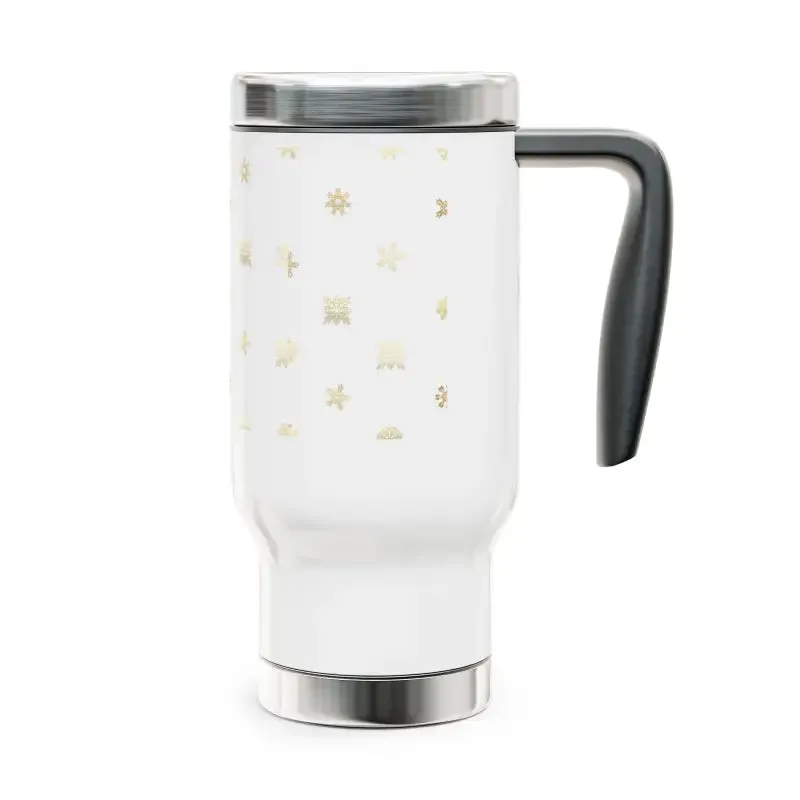 14oz Snowflakes Stainless Steel Mug for Outdoor Vibes