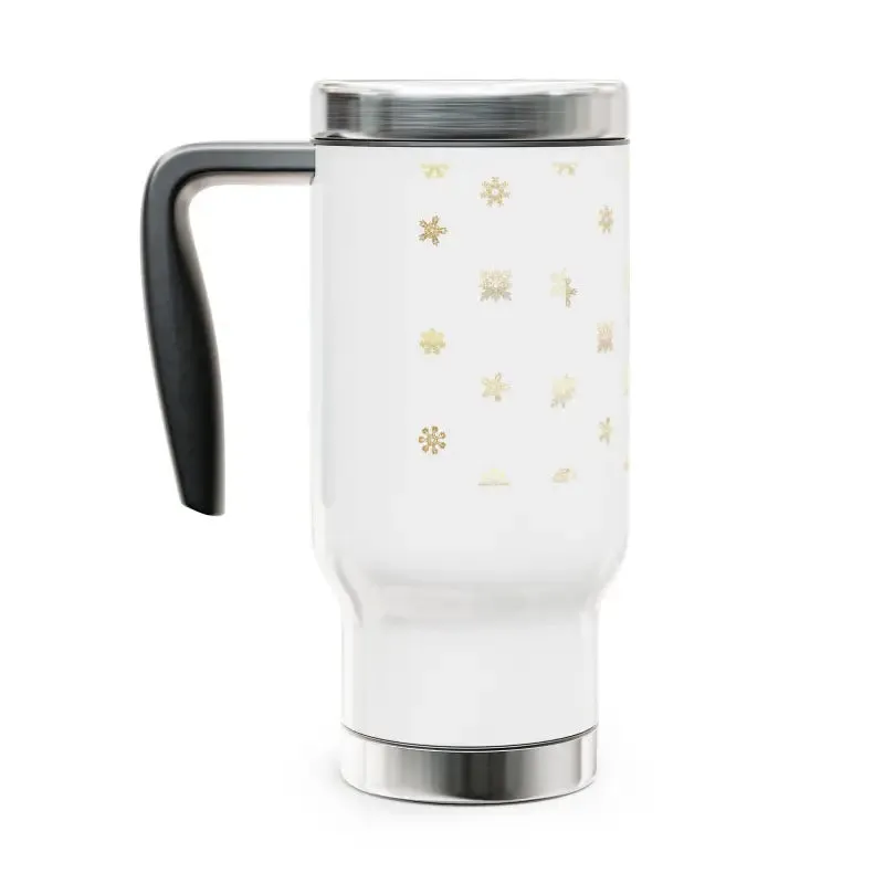 14oz Snowflakes Stainless Steel Mug for Outdoor Vibes