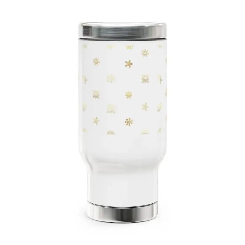 14oz Snowflakes Stainless Steel Mug for Outdoor Vibes