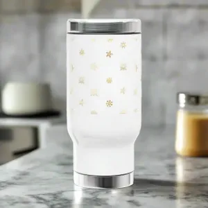 14oz Snowflakes Stainless Steel Mug for Outdoor Vibes
