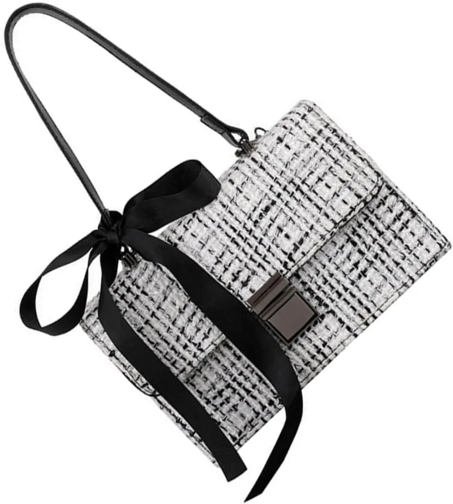 1Pc Exquisite Woolen Cloth Shoulder Pouch for Women Elegant Female Handbag Versatile Tote Bag for Shopping Travel and Daily Use present for