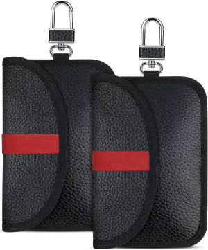 2 Pack Faraday Bags for Key Fob, Signal Blocking Pouch for Car Anti Theft Device Shields Against All Signal Types, Car Fob Protector Fits Most Keyfobs