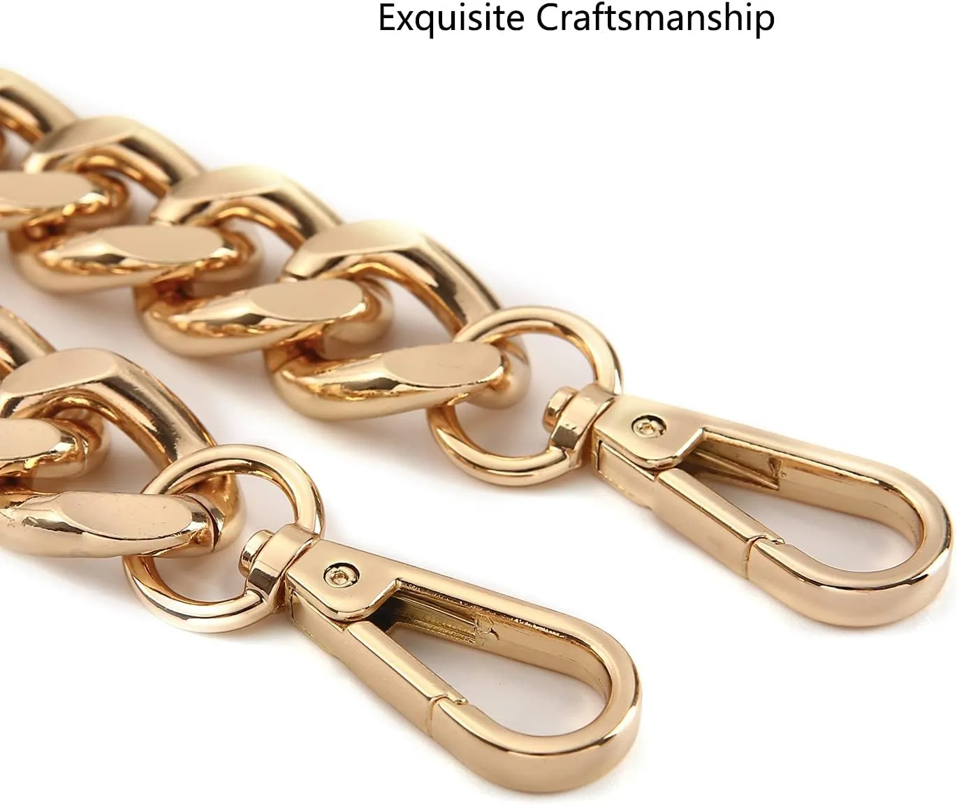 25 Inch Trendy Chunky Metal Chain Purse Handle Shoulder Strap Replacement for Handbag (Gold)