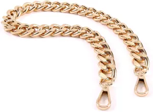 25 Inch Trendy Chunky Metal Chain Purse Handle Shoulder Strap Replacement for Handbag (Gold)