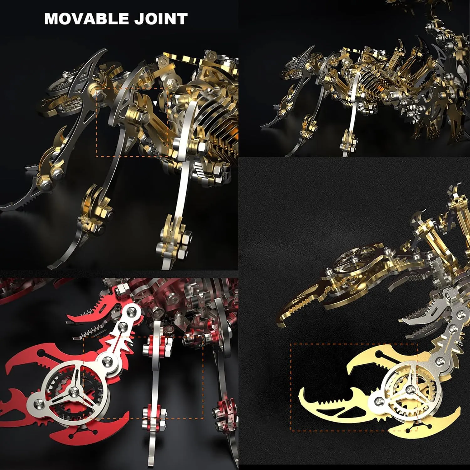 3D Metal Scorpion Puzzles for Adults: 3-D Puzzles Metal Model Kits to Build DIY Assembly Mechanical Puzzle Building Block Toys with Tool Brain Teaser Craft for Home Decor (Metal Scorpion-Red)