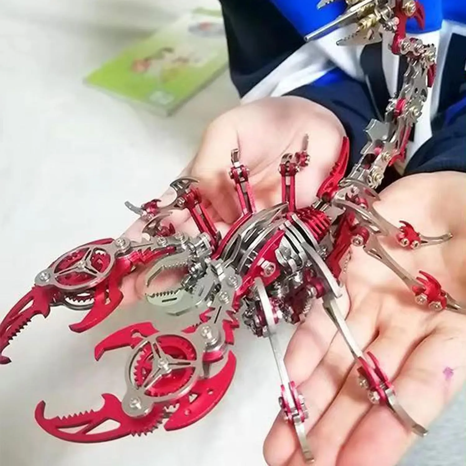 3D Metal Scorpion Puzzles for Adults: 3-D Puzzles Metal Model Kits to Build DIY Assembly Mechanical Puzzle Building Block Toys with Tool Brain Teaser Craft for Home Decor (Metal Scorpion-Red)