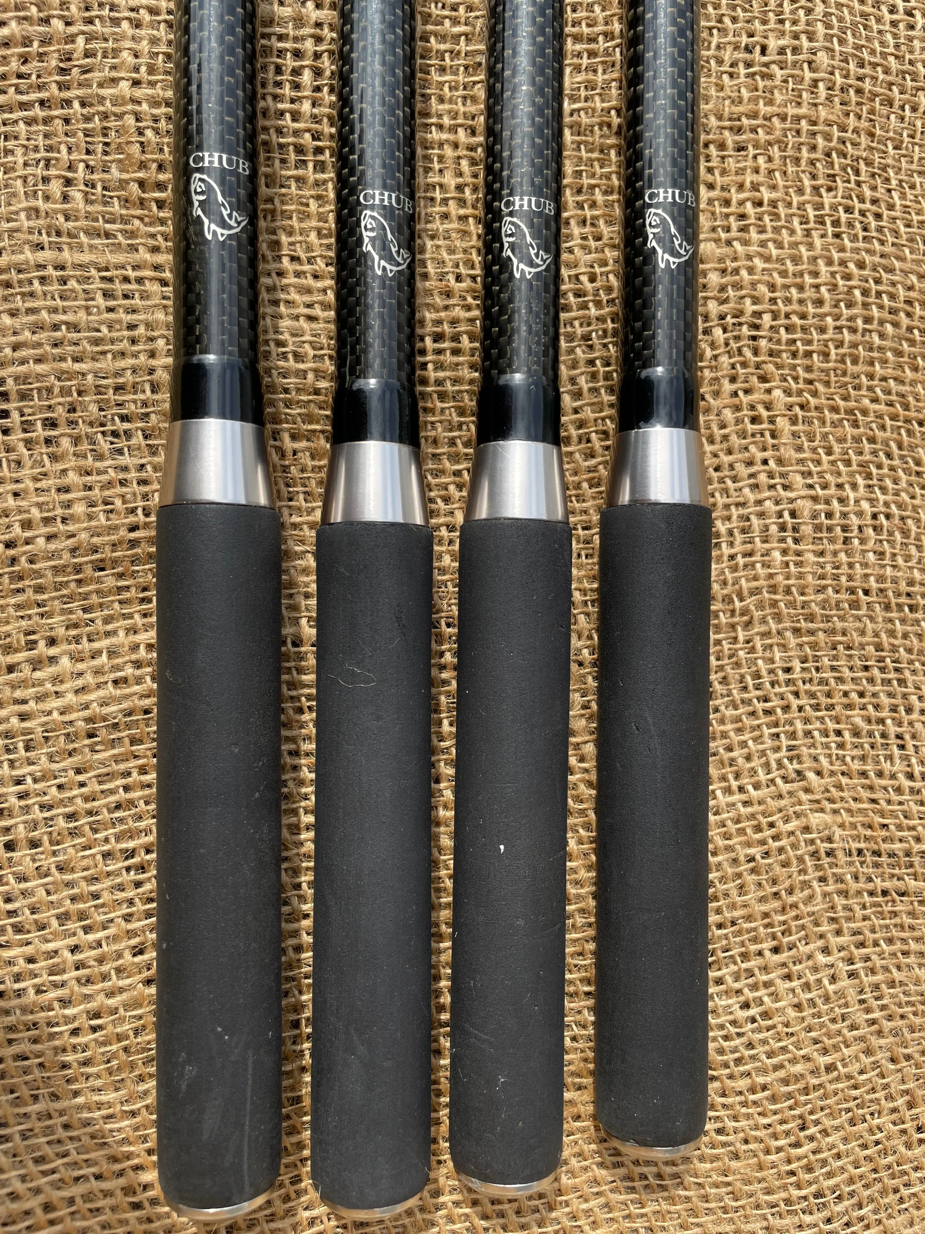 4 x Chub MK I Vantage Old School Carp Fishing Rods. 12’. 2.75lb T/C. Century Blanks. Excellent.