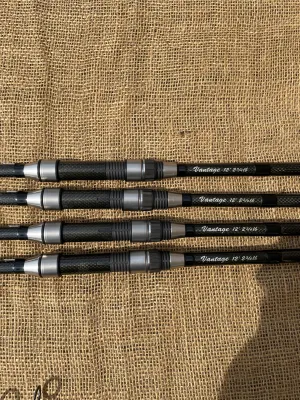 4 x Chub MK I Vantage Old School Carp Fishing Rods. 12’. 2.75lb T/C. Century Blanks. Excellent.