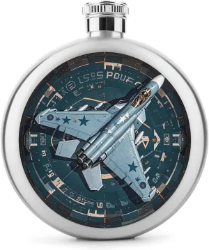 5oz Stainless Steel Flask Air Force Fighter Jet Printed with UV Printing - Portable Liquor Flask for Whiskey, Vodka - Men & Women Gift for Travel, Father’s Day, Weddings