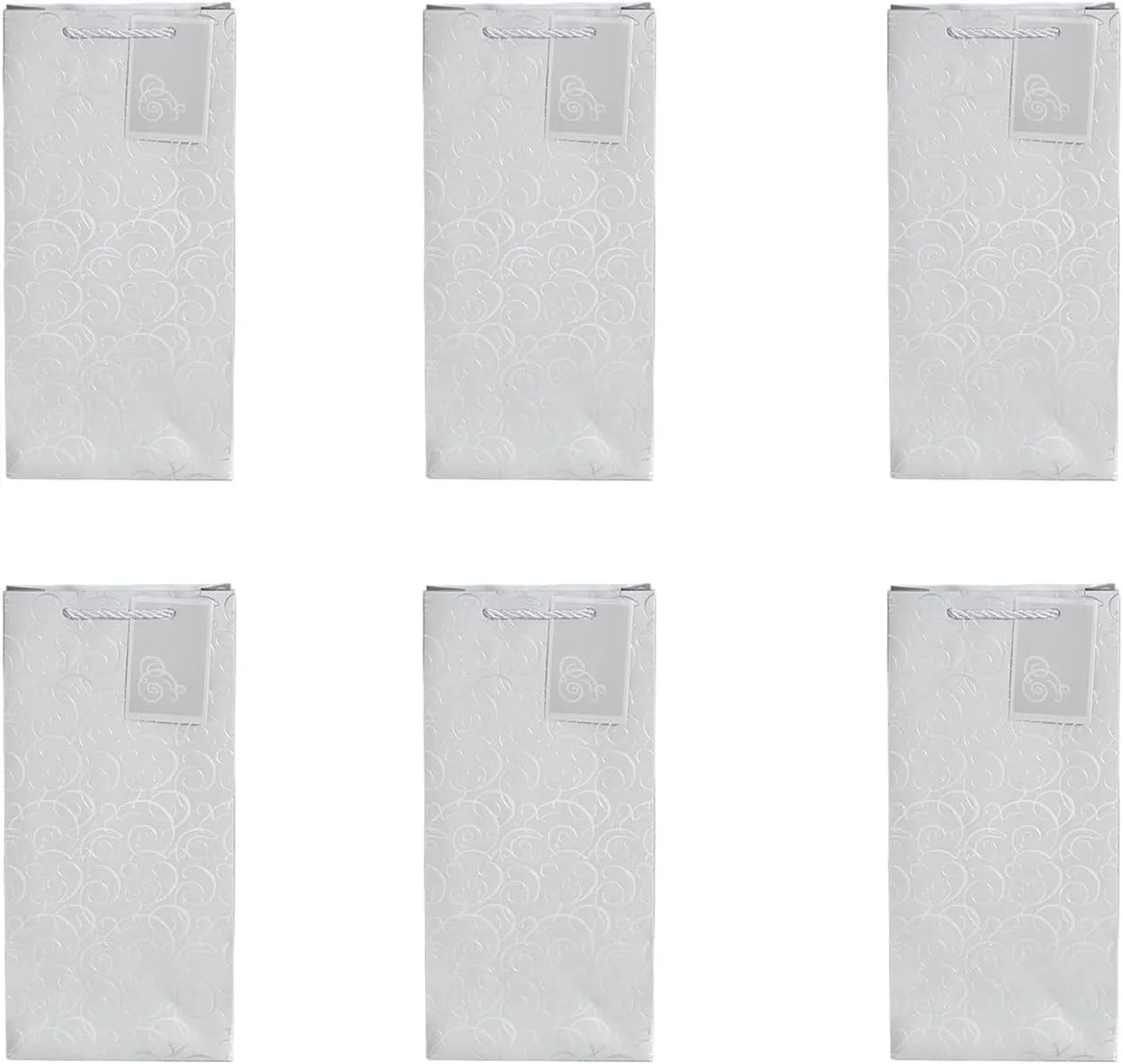 6 Pack Wine Carriers Bags Enhances Your Presentation Wine Bottle Bags Paper Texture Suitable For Various Event