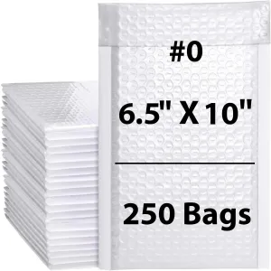 6.5X10 inches Poly Bubble Mailers #0 Self Sealing Padded Envelopes