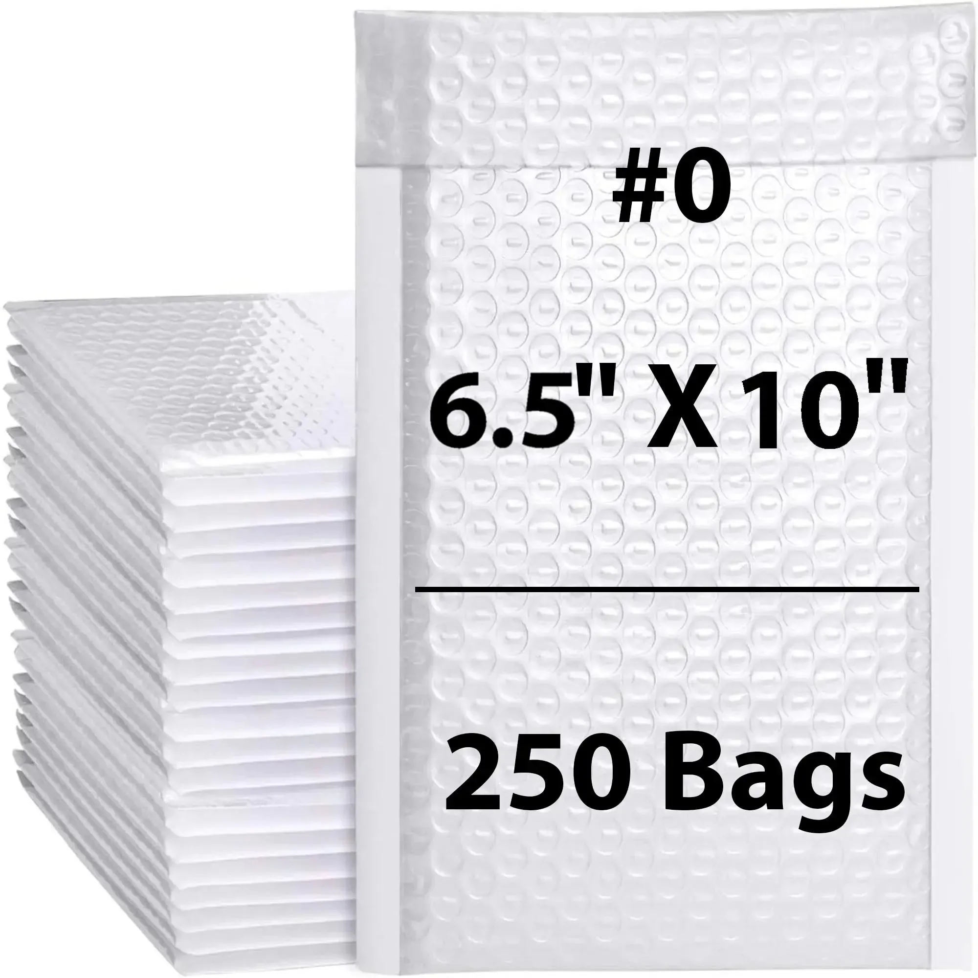 6.5X10 inches Poly Bubble Mailers #0 Self Sealing Padded Envelopes