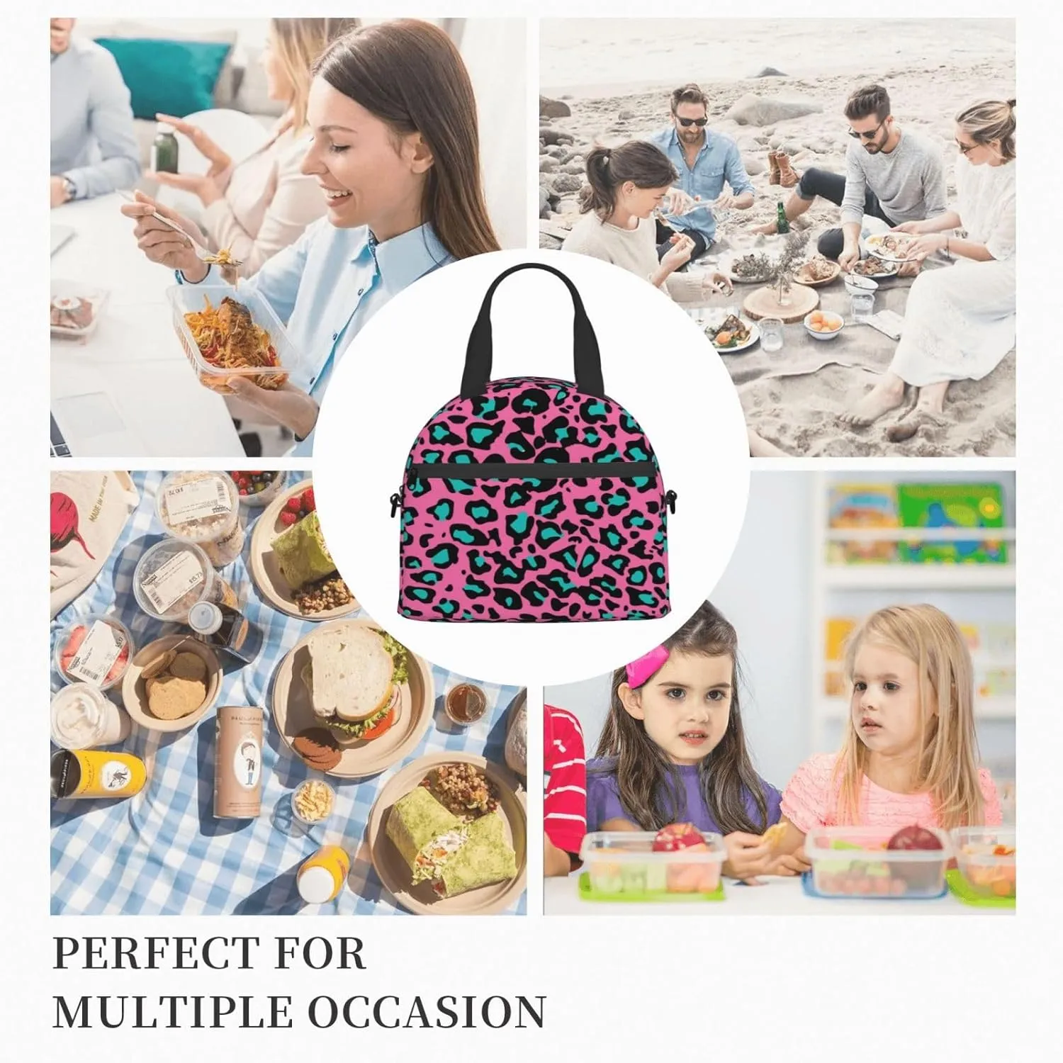 Abstract Design,Insulated Reusable Lunch Bag with Adjustable Shoulder Strap for Adults,Traditional Cultural Boho,Leakproof Office Picnic Hiking Beach Tote Bag,Brown,9x5x7.8in