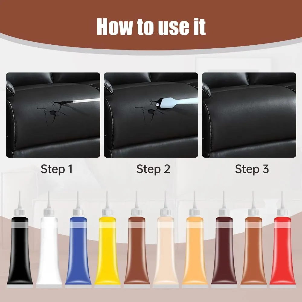 Advanced Leather Repair Gel, 2025 Upgraded Leather Repairs for Car Seat Vinyl Repair Kit, Professional Leather Repairs Kit for Furniture Sofa Couch Jacket Purse Repair Kit (Beige)