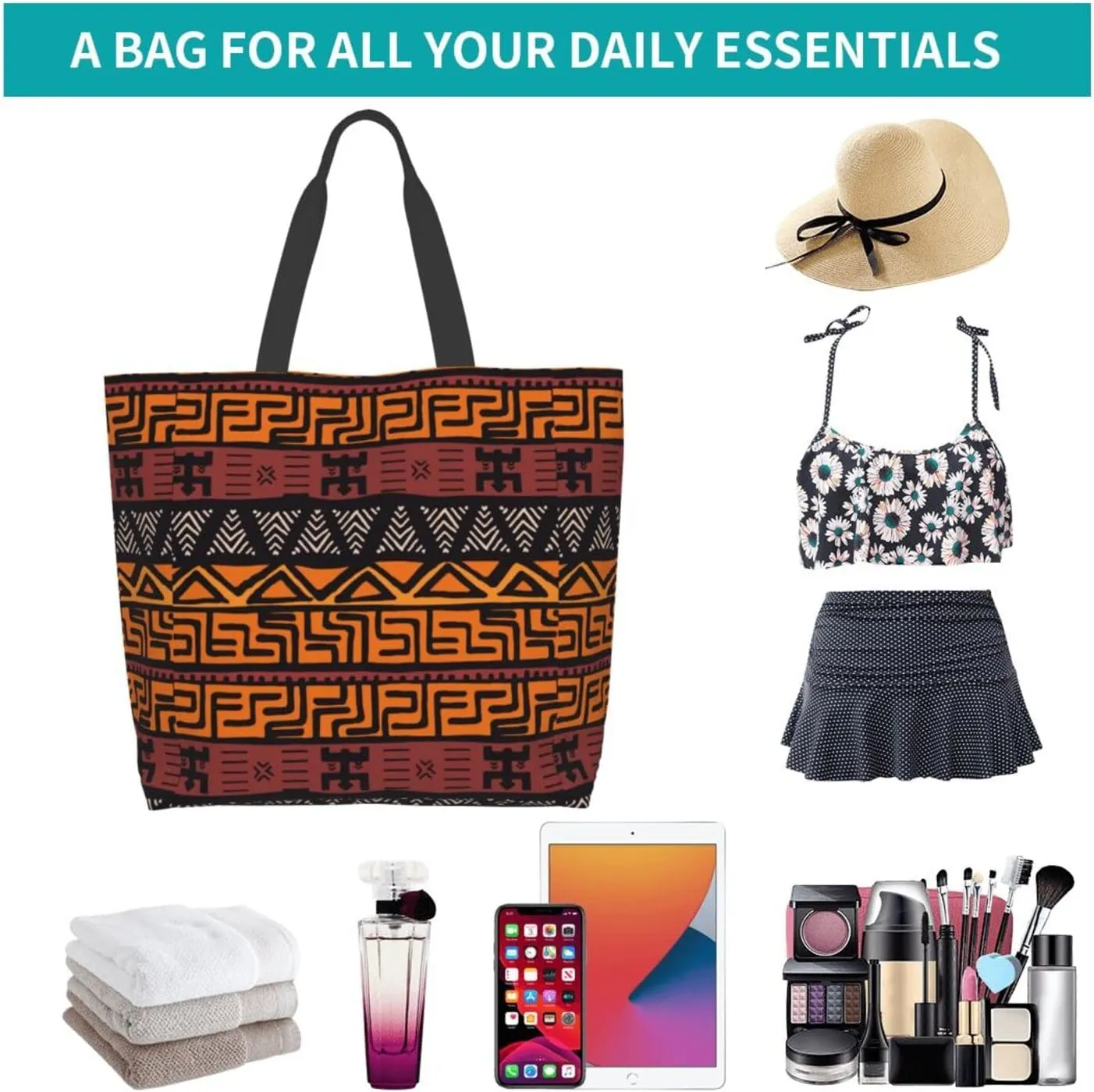African Ethnic Shoulder Tote Bags Tribe Casual Bag African Shoulder Handbags Shopping Handbag Grocery Bags