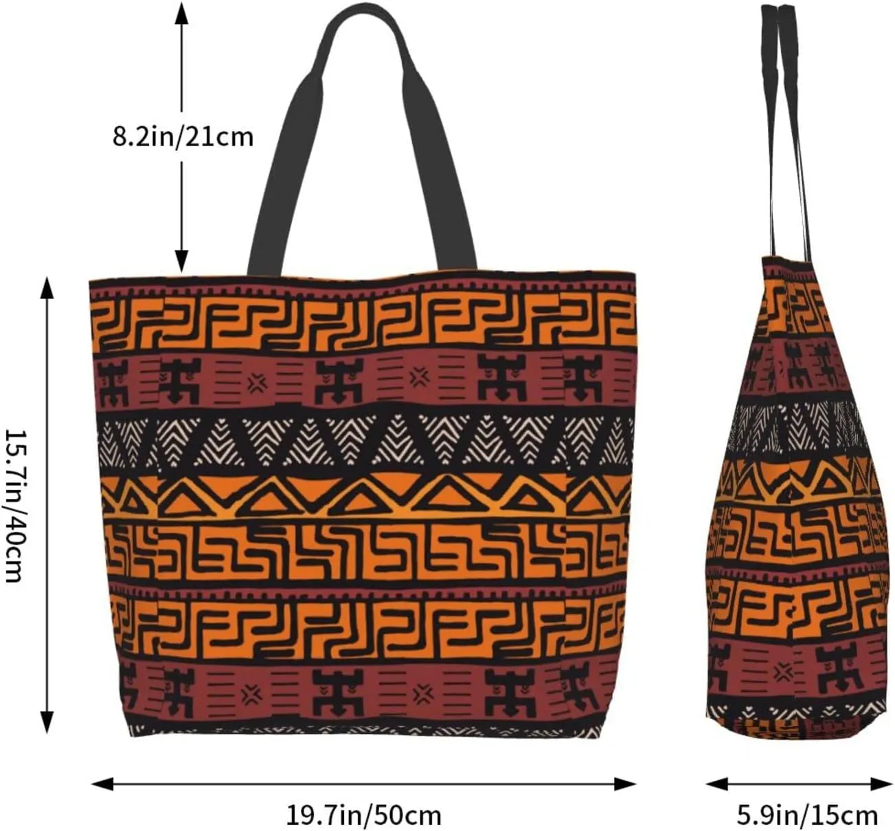 African Ethnic Shoulder Tote Bags Tribe Casual Bag African Shoulder Handbags Shopping Handbag Grocery Bags