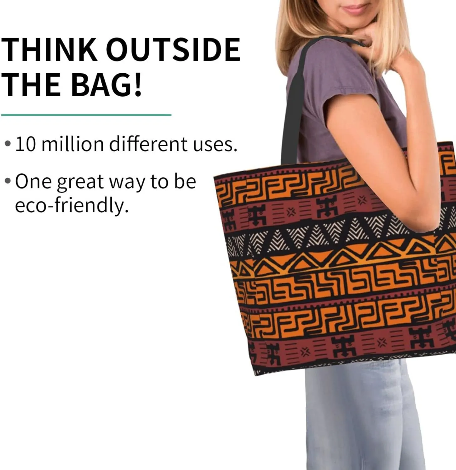 African Ethnic Shoulder Tote Bags Tribe Casual Bag African Shoulder Handbags Shopping Handbag Grocery Bags