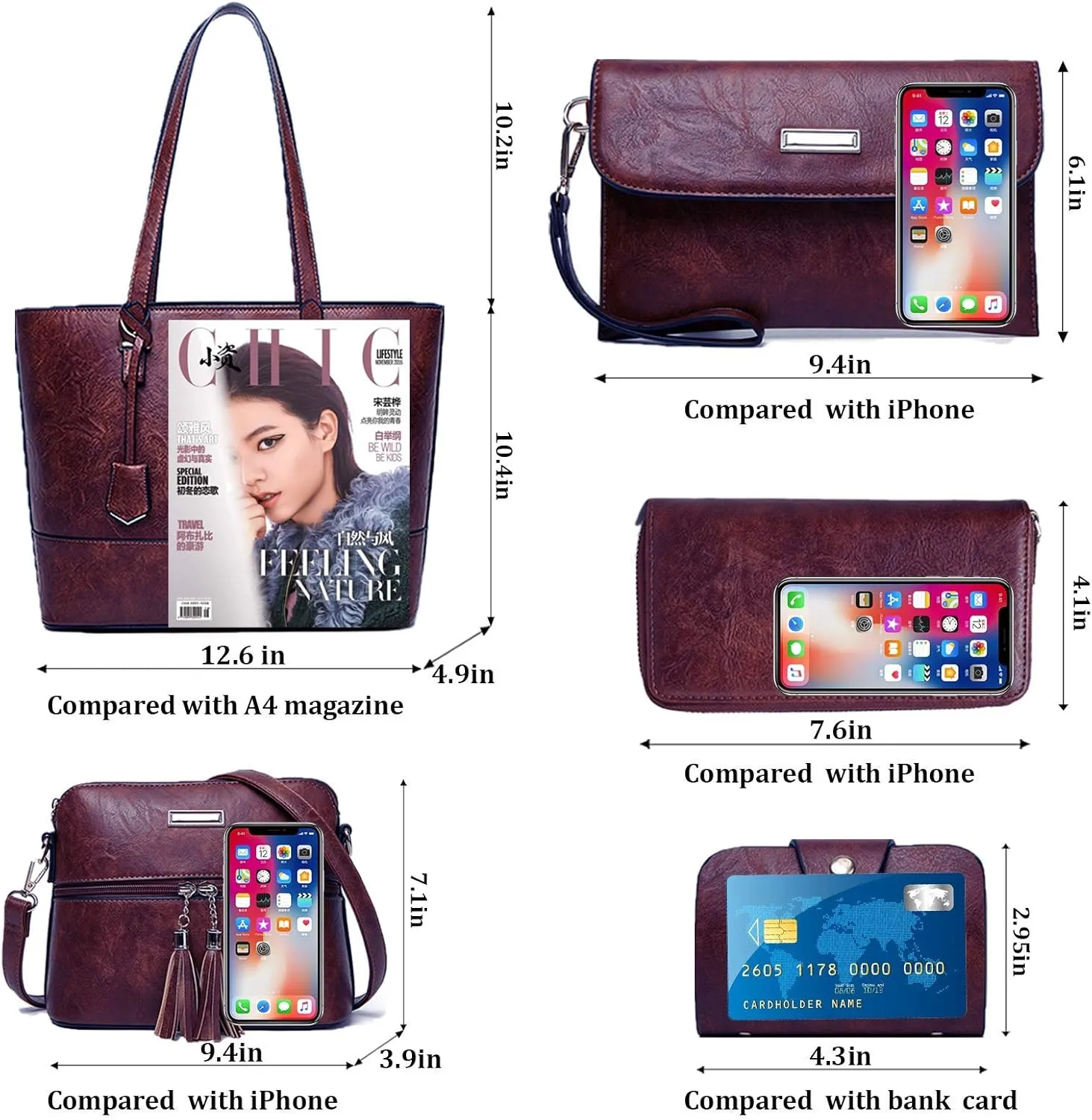 AILLOSA Purses and Handbags for Women Satchel Shoulder Tote Bags