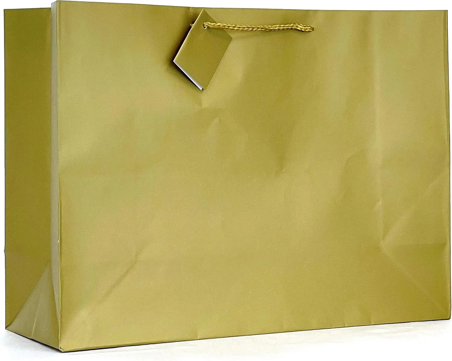 allgala Gift Bags, 12 Pack 16x12x6 Inch Extra Wide Vogue Bag Gold Gift Bags with Handles for Birthday, Wedding, Party Supplies, Baby Shower, Holidays, Chirstmas