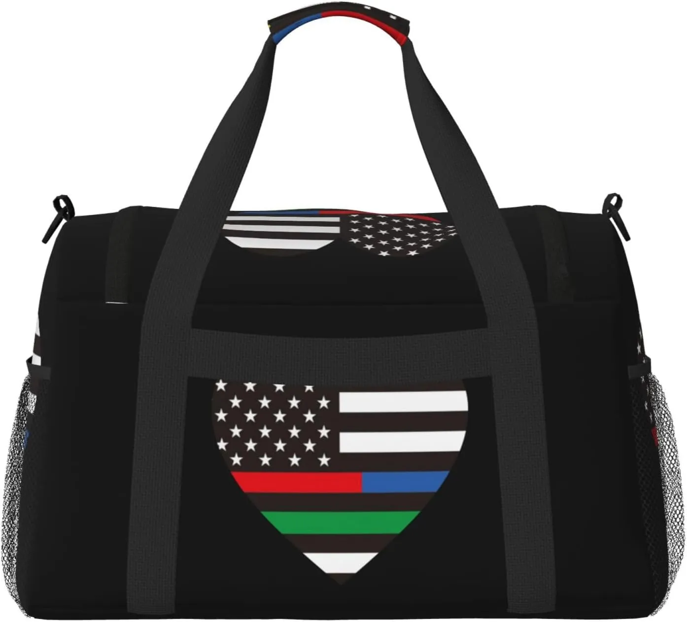 American Flag Love Travel Duffel Bag Large Foldable Waterproof Overnight Bag For Beach Swim Bags Pool Sports Gym