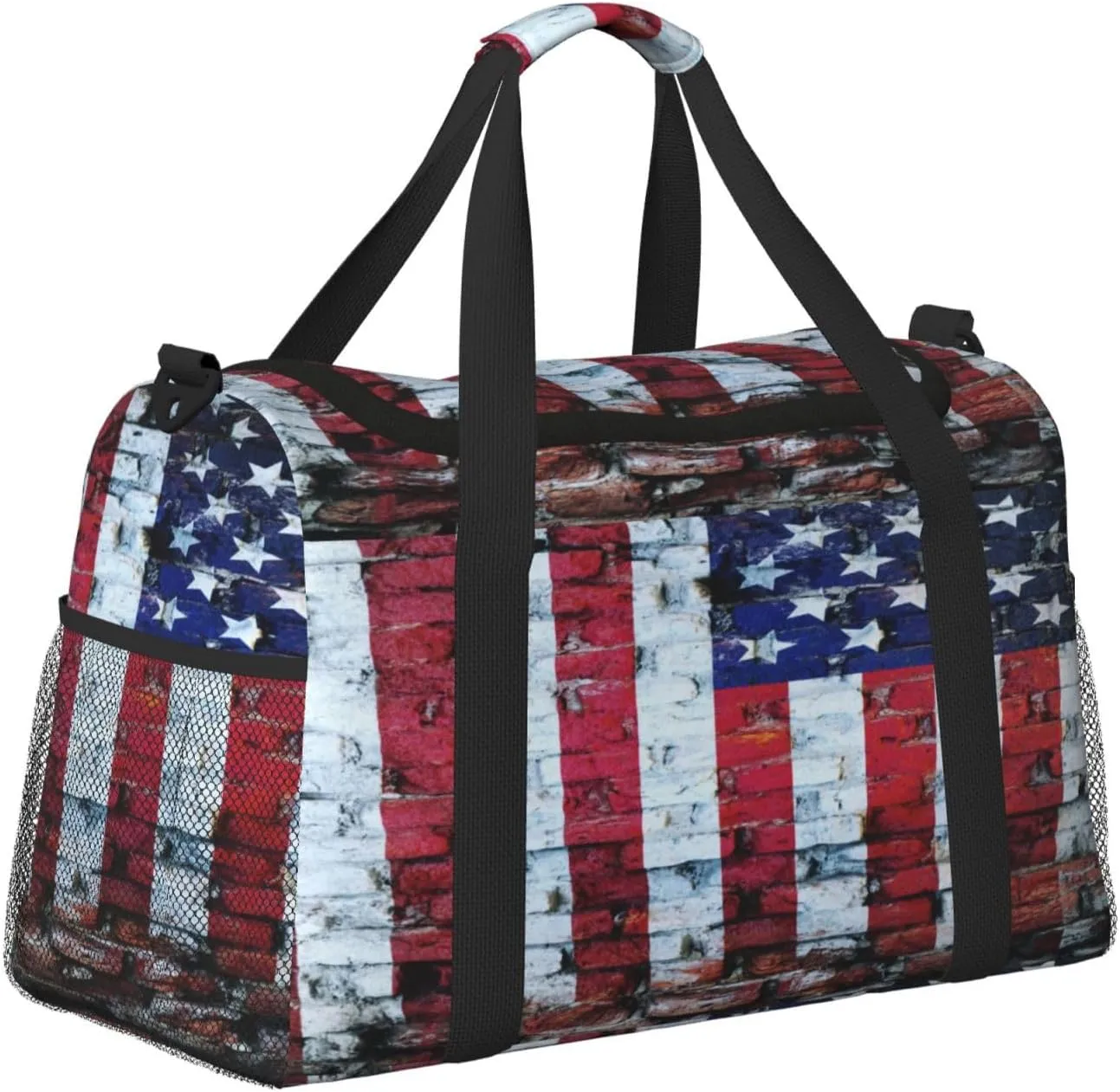 American Flag Travel Duffel Bag Large Foldable Waterproof Overnight Bag For Beach Swim Bags Pool Sports Gym