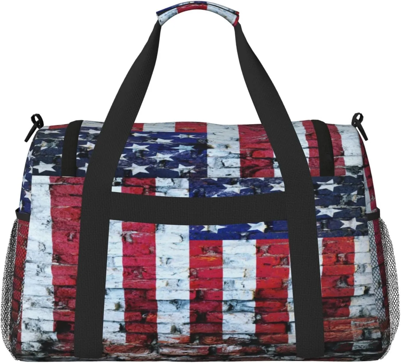 American Flag Travel Duffel Bag Large Foldable Waterproof Overnight Bag For Beach Swim Bags Pool Sports Gym
