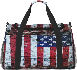American Flag Travel Duffel Bag Large Foldable Waterproof Overnight Bag For Beach Swim Bags Pool Sports Gym
