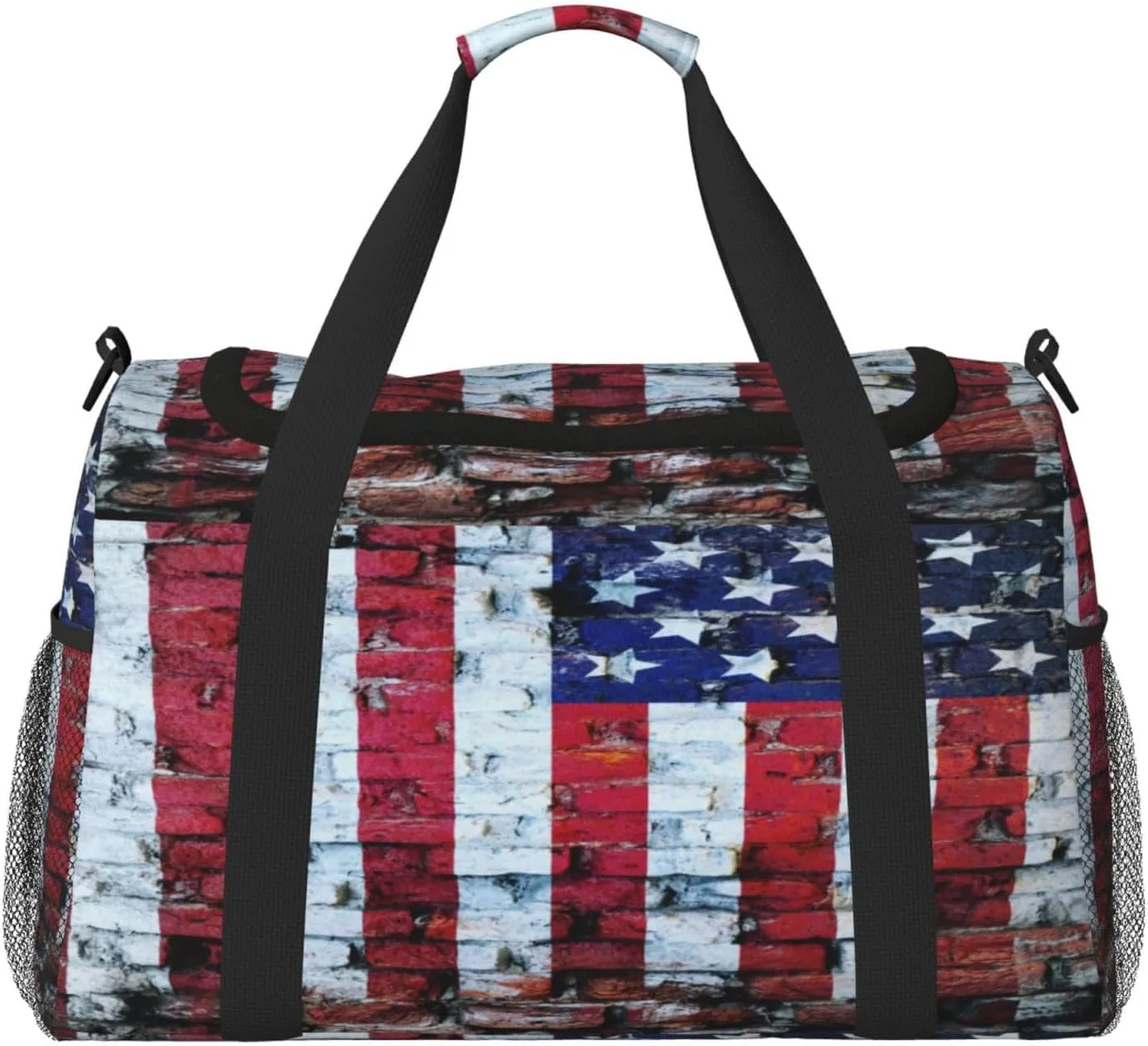 American Flag Travel Duffel Bag Large Foldable Waterproof Overnight Bag For Beach Swim Bags Pool Sports Gym