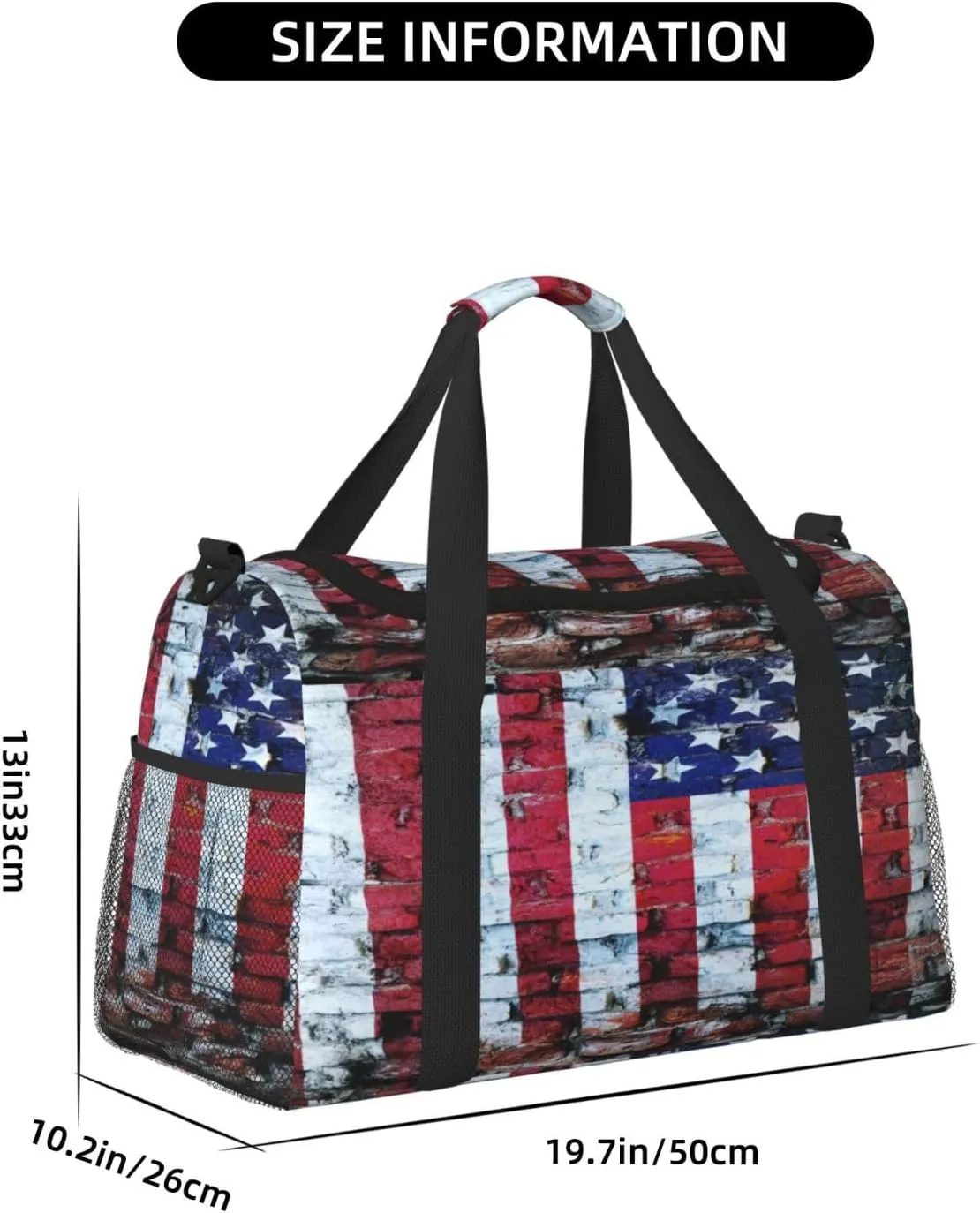 American Flag Travel Duffel Bag Large Foldable Waterproof Overnight Bag For Beach Swim Bags Pool Sports Gym