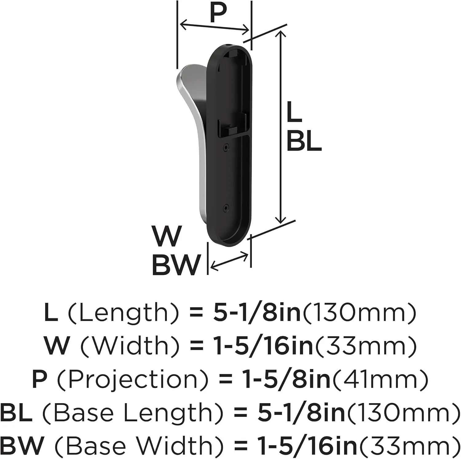 Amerock HBX37012MBPN | Unison Single Prong Decorative Wall Hook | Matte Black/Polished Nickel Hook for Coats, Hats, Backpacks, Bags | Hooks for Bathroom, Bedroom, Closet, Entryway, Laundry Room