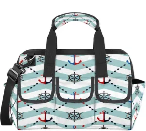 Anchor Navigation Tool Tote for Women Tool Bag Organizer with Shoulder Strap Pockets Durable Adults Men Toolbag for Car Home Work Travel Storage