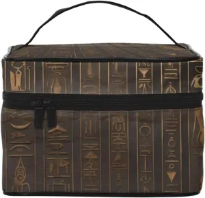 Ancient Egyptian Hieroglyph Portable Travel Portable Makeup Bag, Ancient Egyptian Hieroglyph Toiletries Bag, Cute Cosmetic Bags Unisex Daily Necessities Storage Bag, 10736