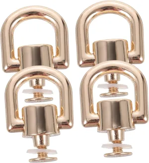 Angoily 4Pcs D Rings Rotatable Rivet Studs for Craft Handbags Purses and Accessories for Belts Shoes and More