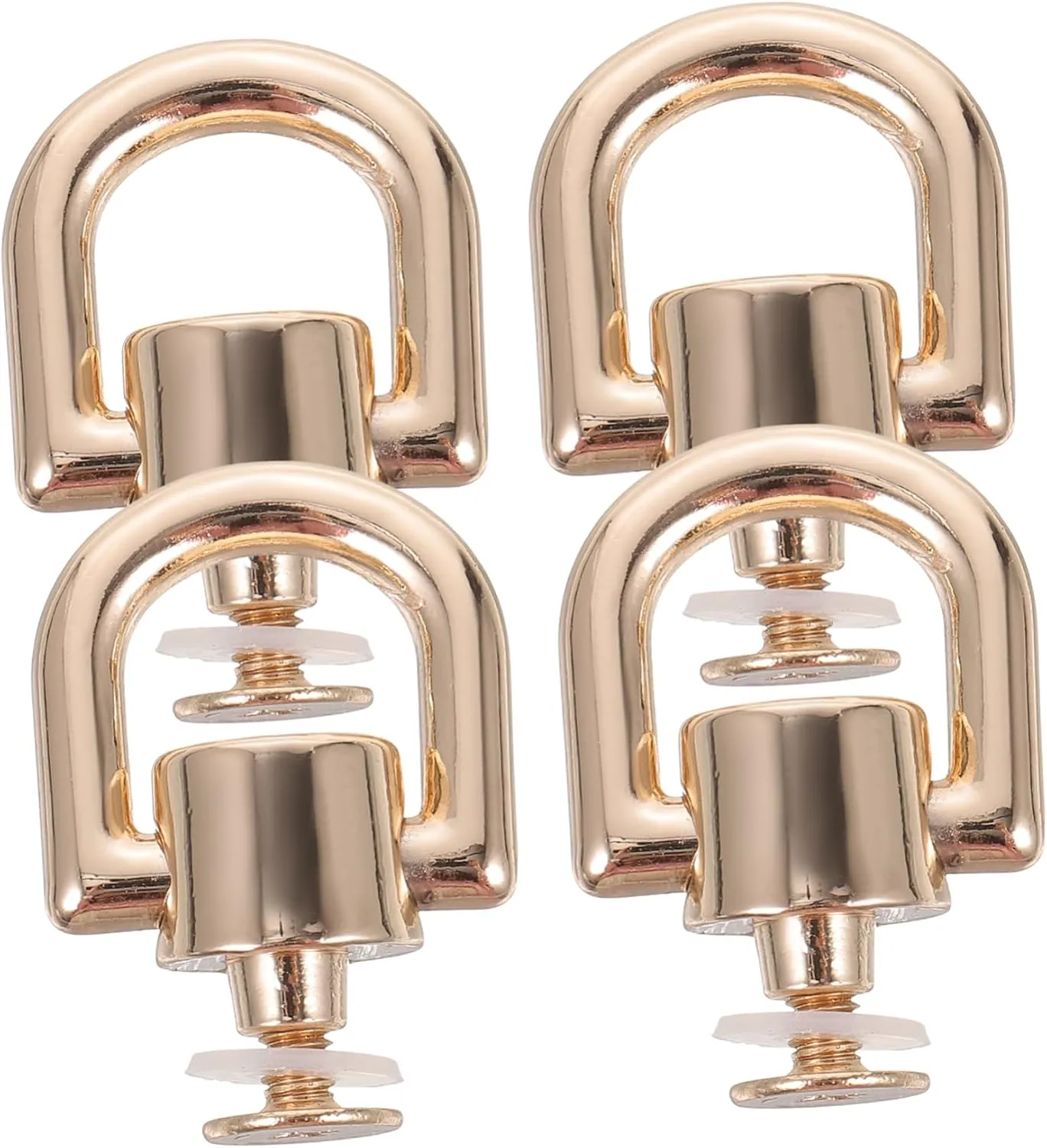 Angoily 4Pcs D Rings Rotatable Rivet Studs for Craft Handbags Purses and Accessories for Belts Shoes and More