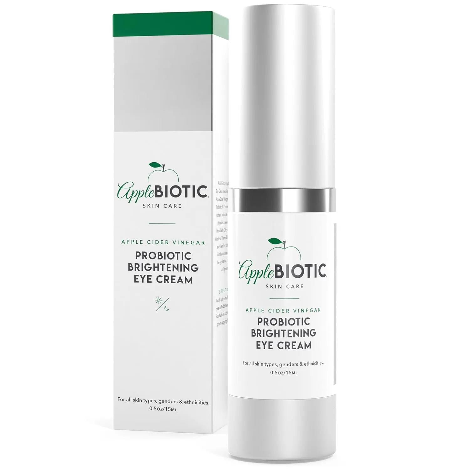 Apple Cider Vinegar Eye Cream with Vitamin B3, Caffeine, Cucumber Extract to Reduce Puffiness, Eye Bags and Dark Circles, Cream For All Skin Types, (0.5 oz) Packaging May Vary