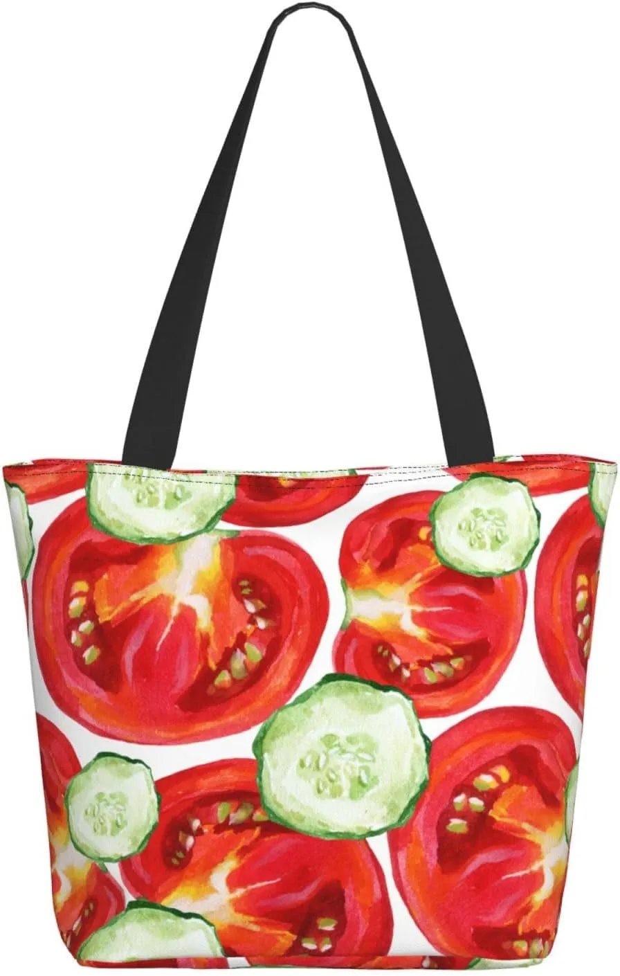 Applique Christmas Snowflake Orange Tote Bag Women Reusable Shopping Bags Shoulder Bag Portable Storage HandBags