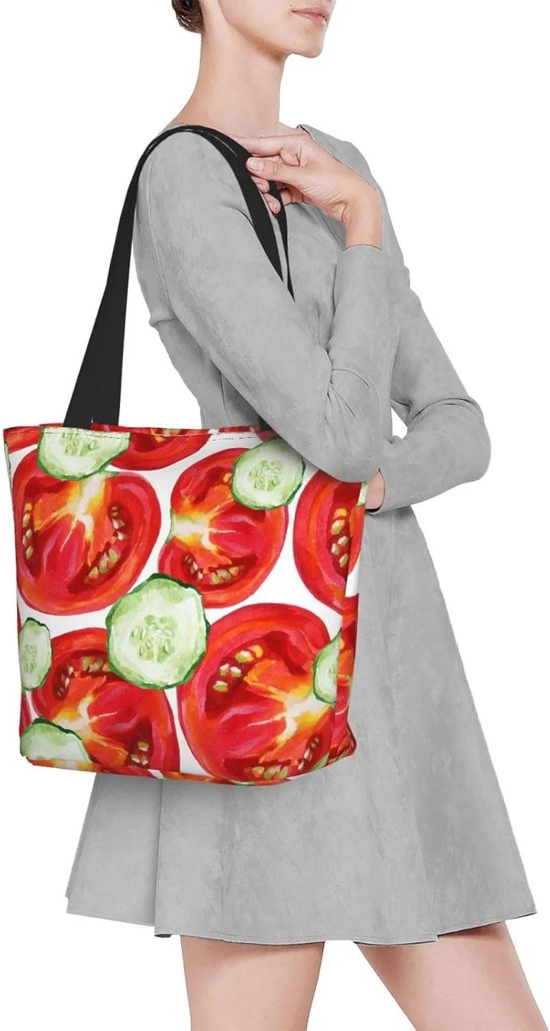 Applique Christmas Snowflake Orange Tote Bag Women Reusable Shopping Bags Shoulder Bag Portable Storage HandBags