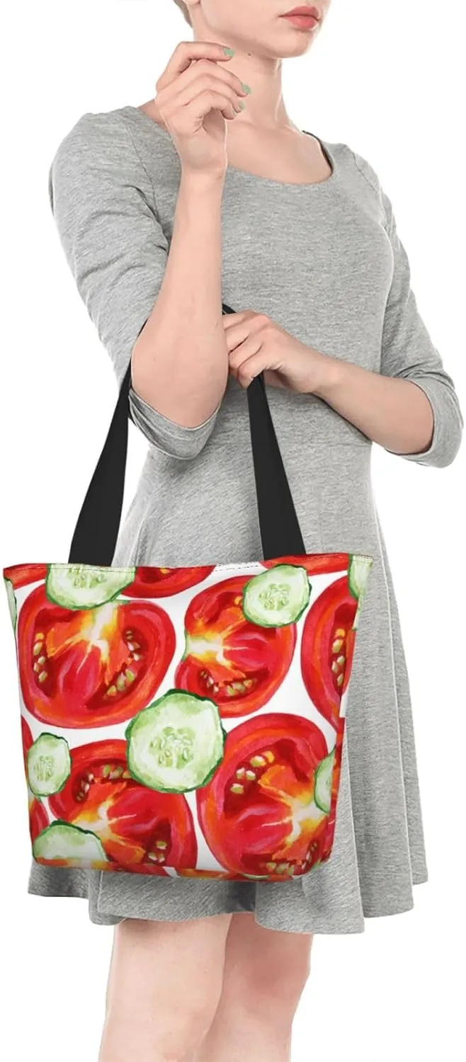 Applique Christmas Snowflake Orange Tote Bag Women Reusable Shopping Bags Shoulder Bag Portable Storage HandBags