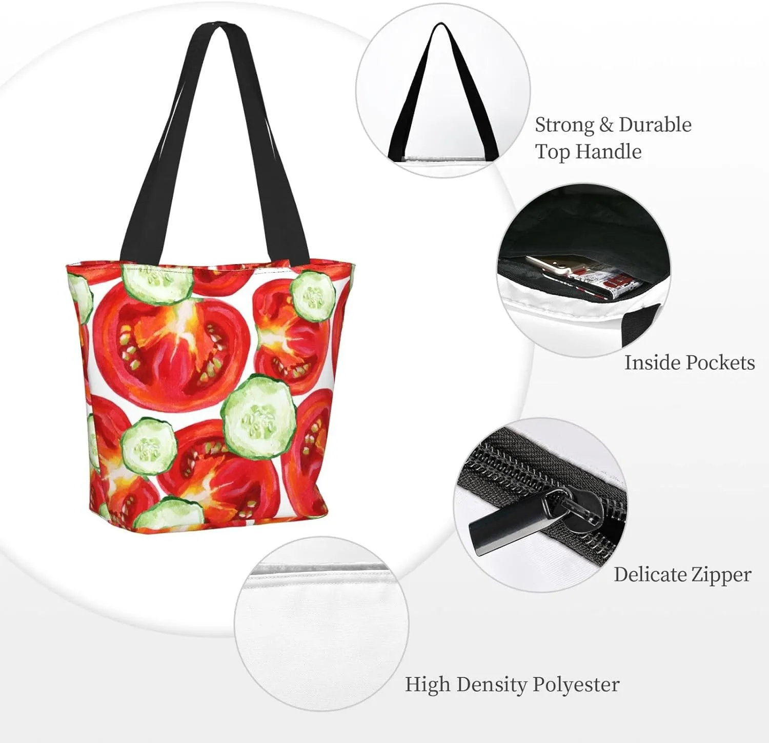 Applique Christmas Snowflake Orange Tote Bag Women Reusable Shopping Bags Shoulder Bag Portable Storage HandBags