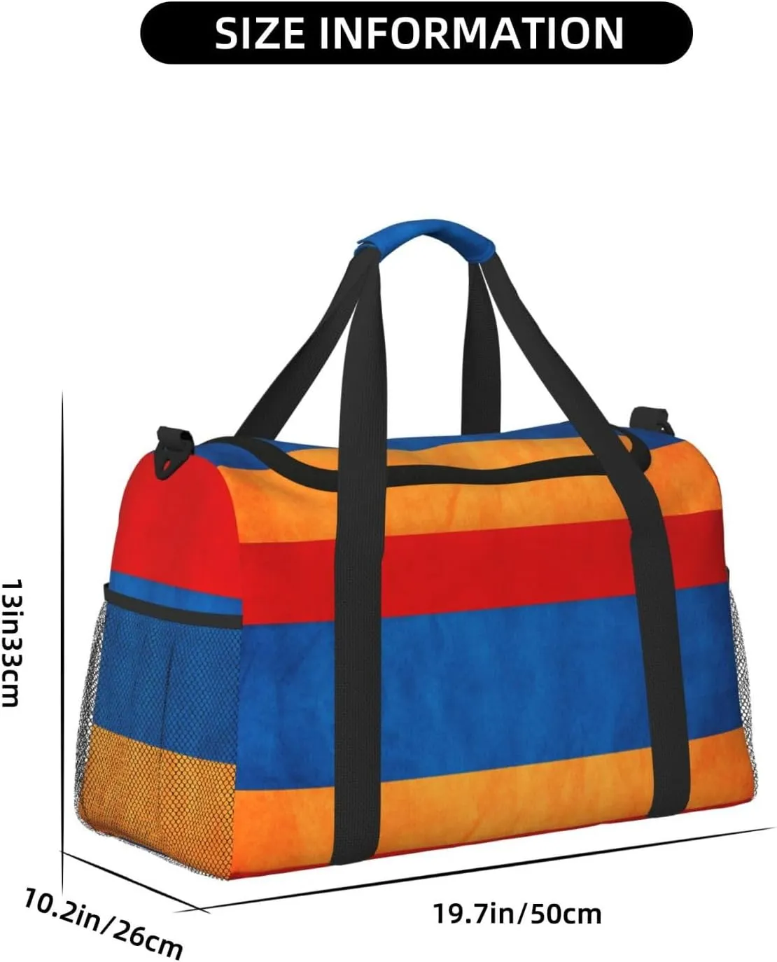 Armenia Grungy Flag Travel Duffel Bag Large Foldable Waterproof Overnight Bag For Beach Swim Bags Pool Sports Gym