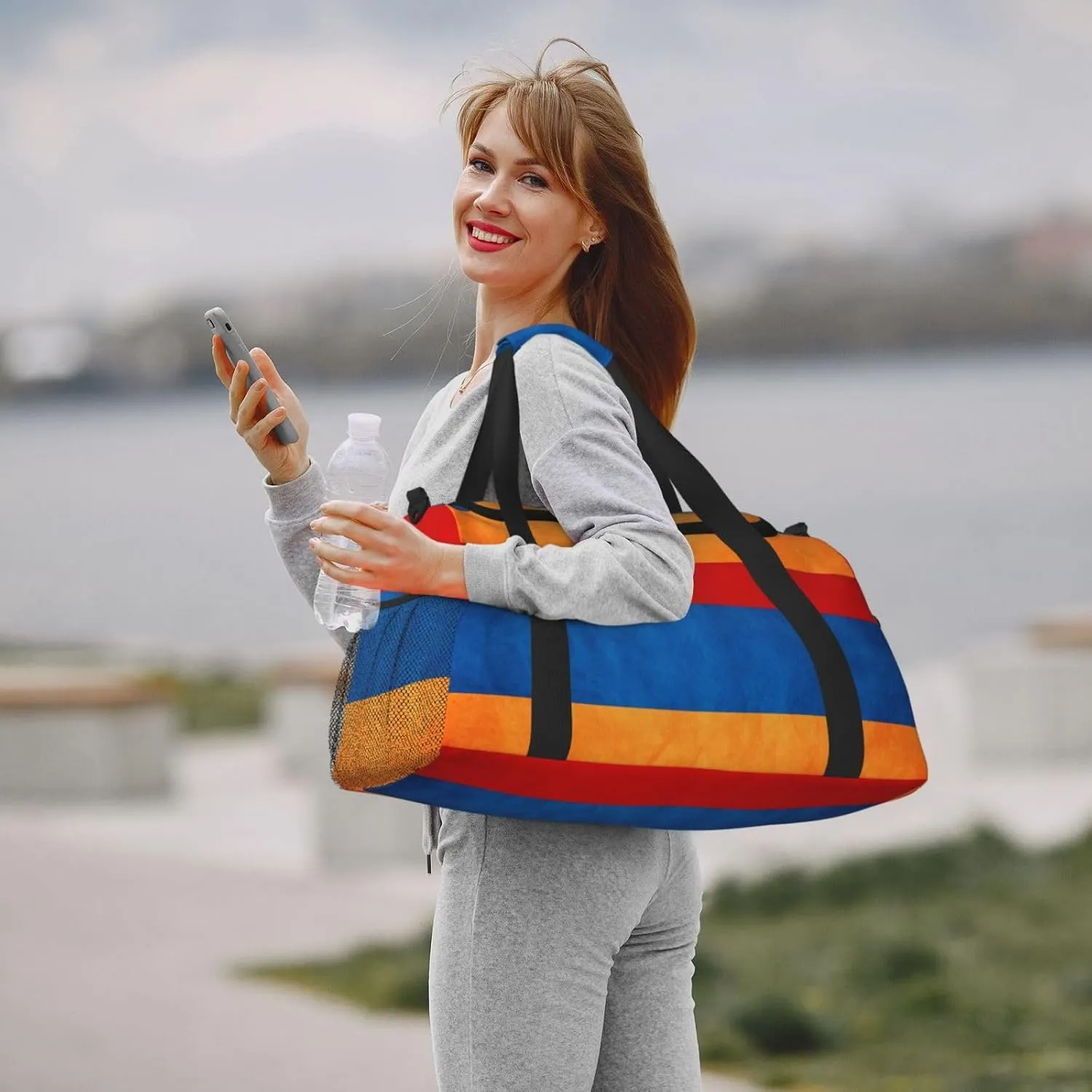 Armenia Grungy Flag Travel Duffel Bag Large Foldable Waterproof Overnight Bag For Beach Swim Bags Pool Sports Gym
