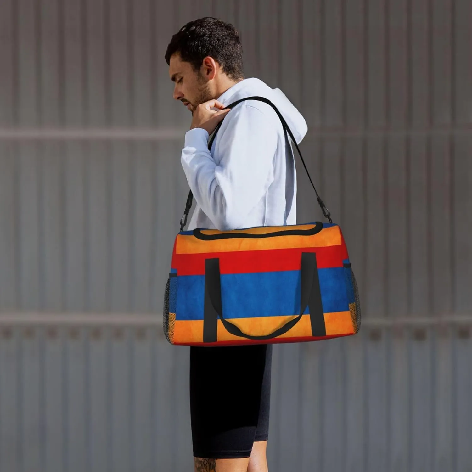Armenia Grungy Flag Travel Duffel Bag Large Foldable Waterproof Overnight Bag For Beach Swim Bags Pool Sports Gym