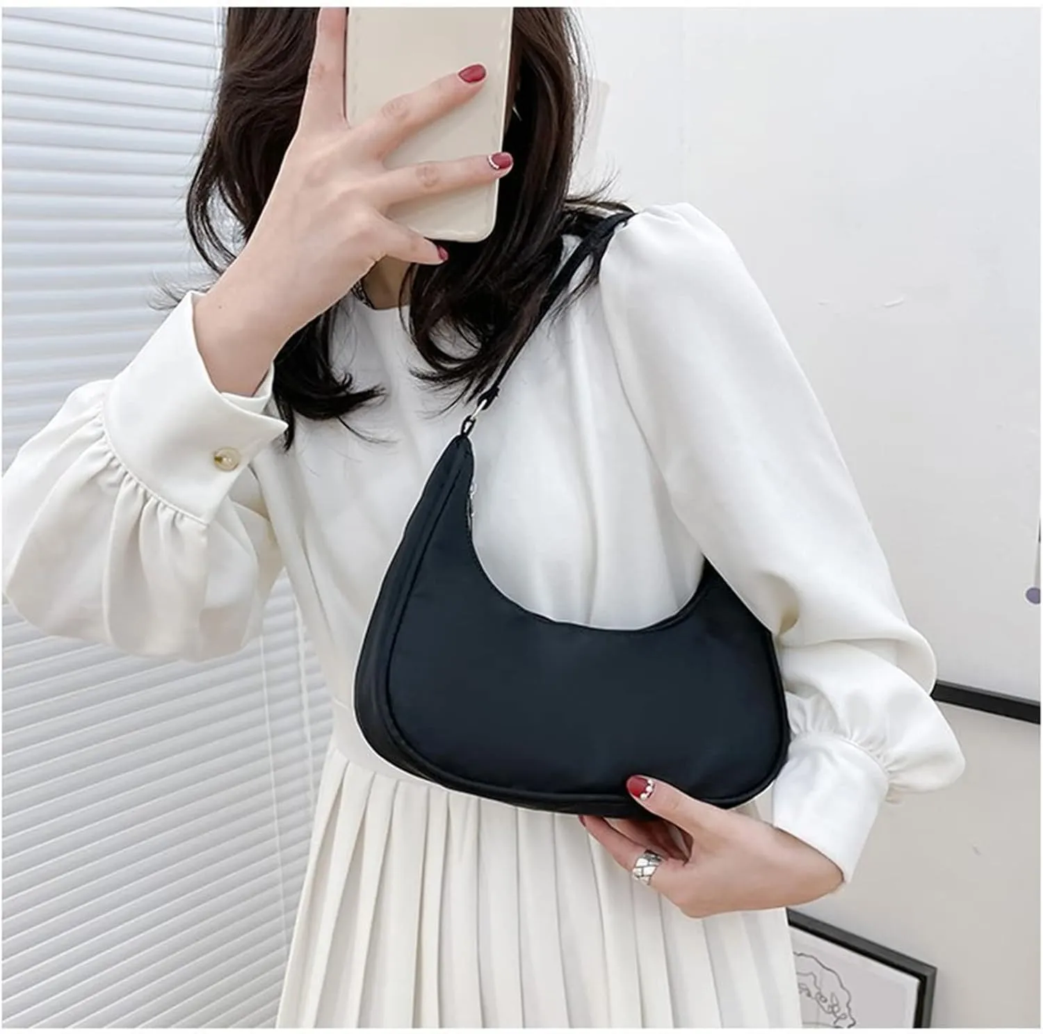 Armpit Purse Fashion Solid Color Shoulder Underarm Bags Purses Handbags Elegant Hobo Bags for Women